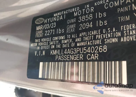 2023 Hyundai Elantra Se from USA, damaged, VIN KMHLL4AG3PU540268